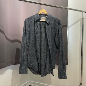 Naked & Famous Denim Dark Blue Floral Shirt